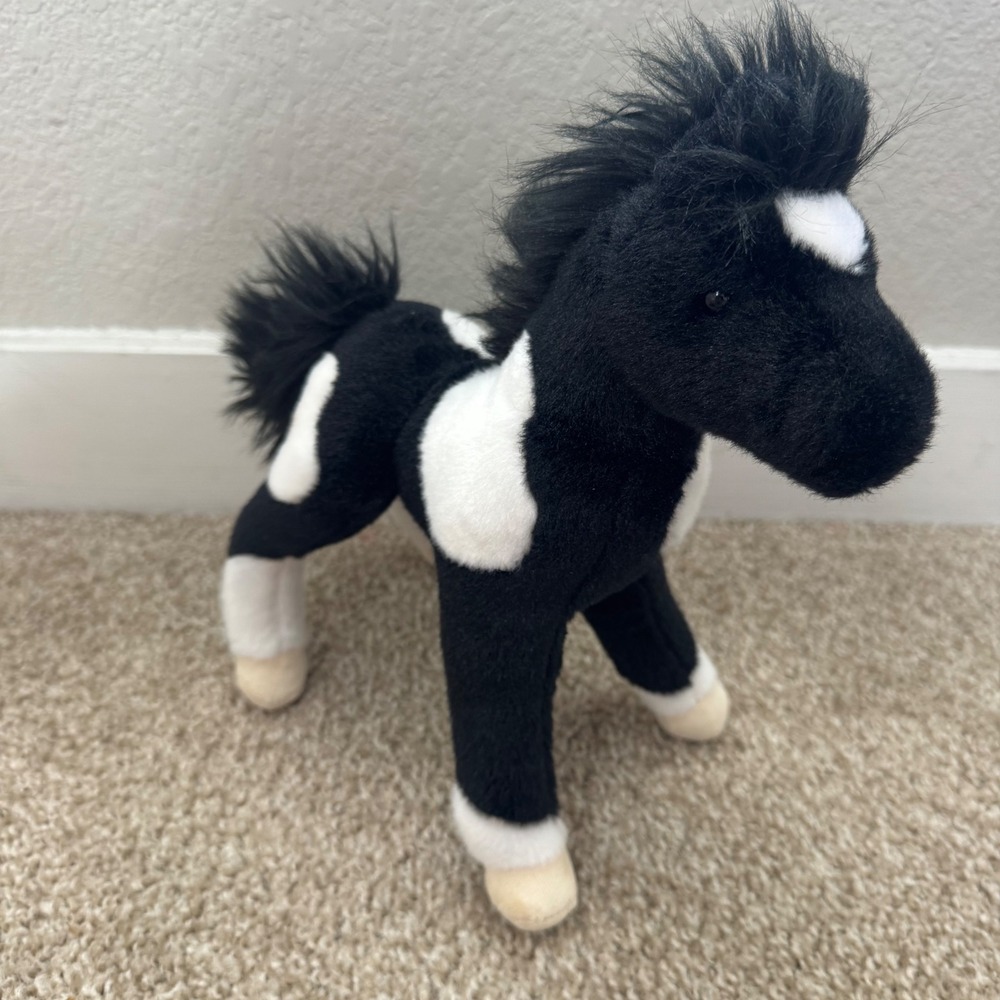Douglas Cuddle Toys Black White Paint Horse Pony Plush Stuffed Animal 4545